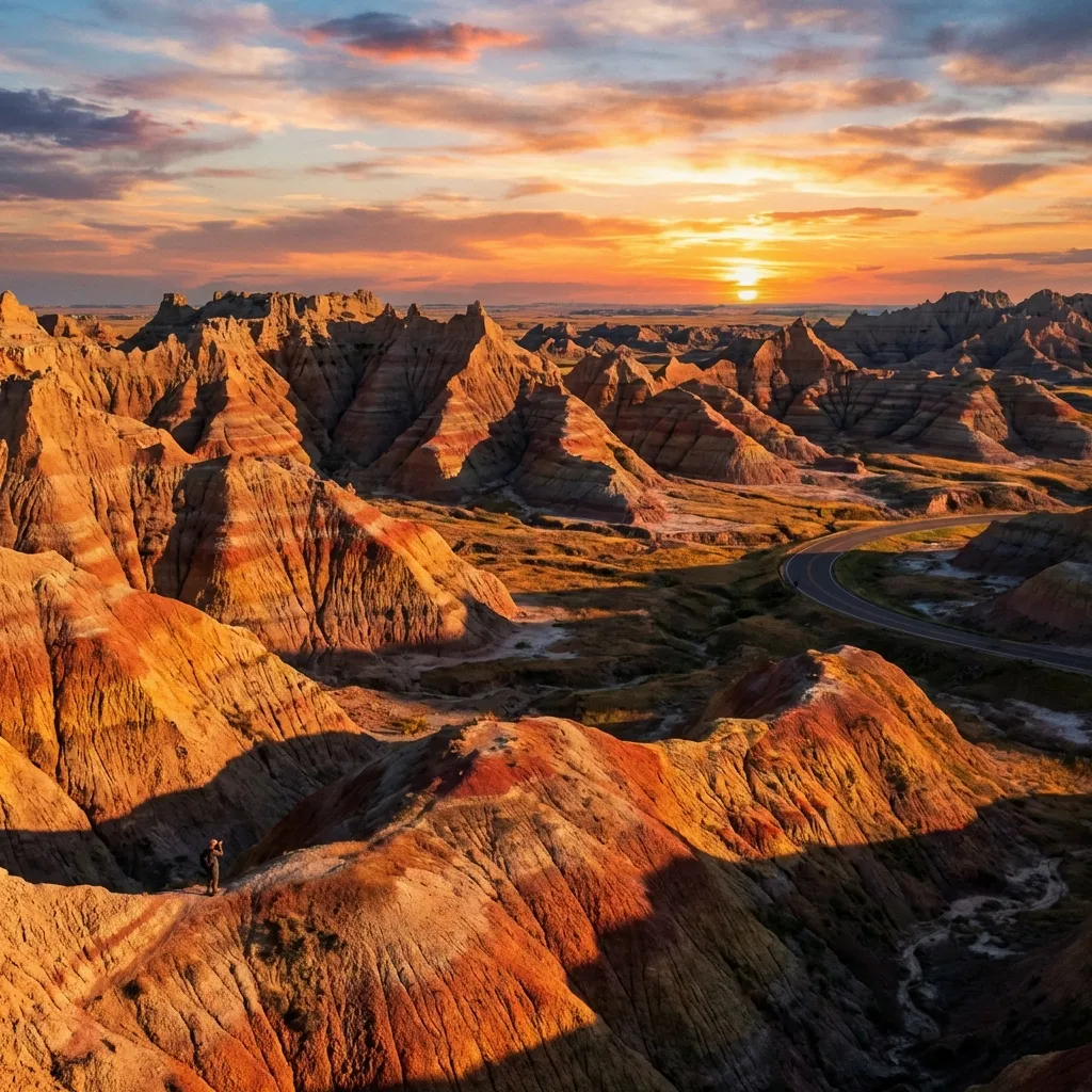 Dramatic landscape of Badlands National Park